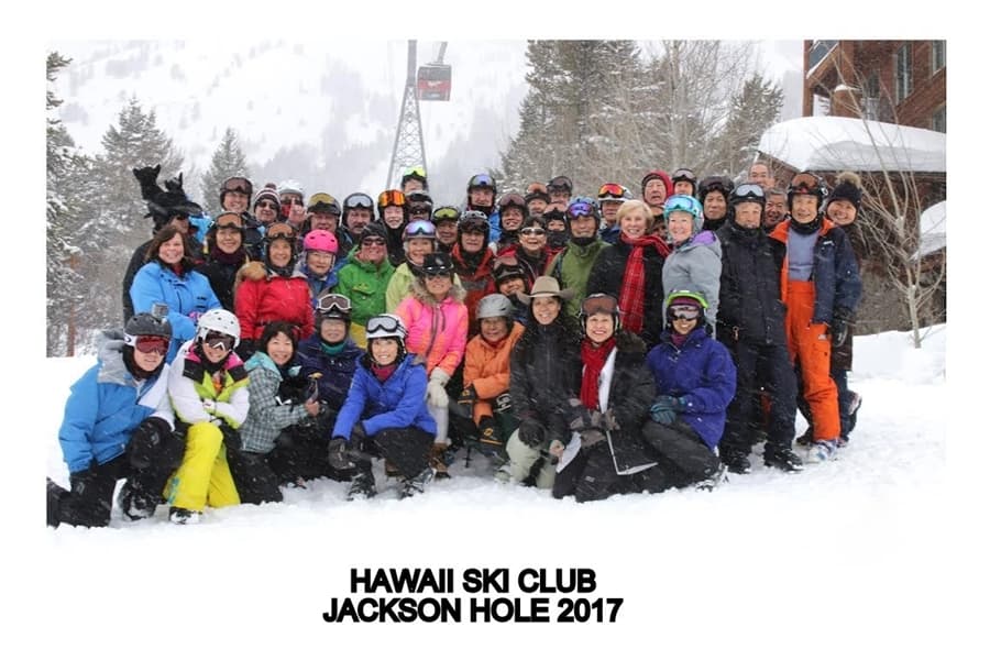 The Hawaii Ski Club gathered at Jackson Hole in 2017